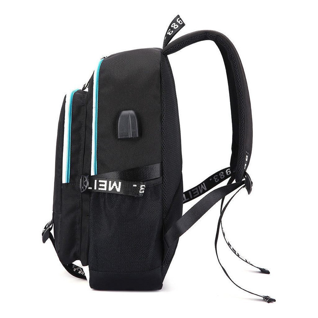 Comic Cartoon Fashion Youth Student Backpack Usb Men's And Women's Casual Backpack