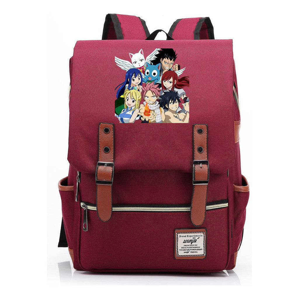 Printed Teenage Student Backpack For Men And Women With Casual Belt Buckle Classic Backpack 38*27*12.5cm
