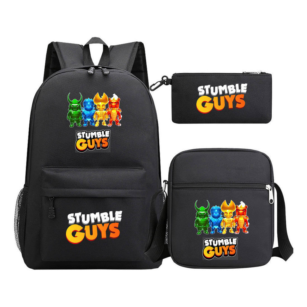 Printed Youth Student School Bag Three Piece Set Men's And Women's Shoulder Set Backpack