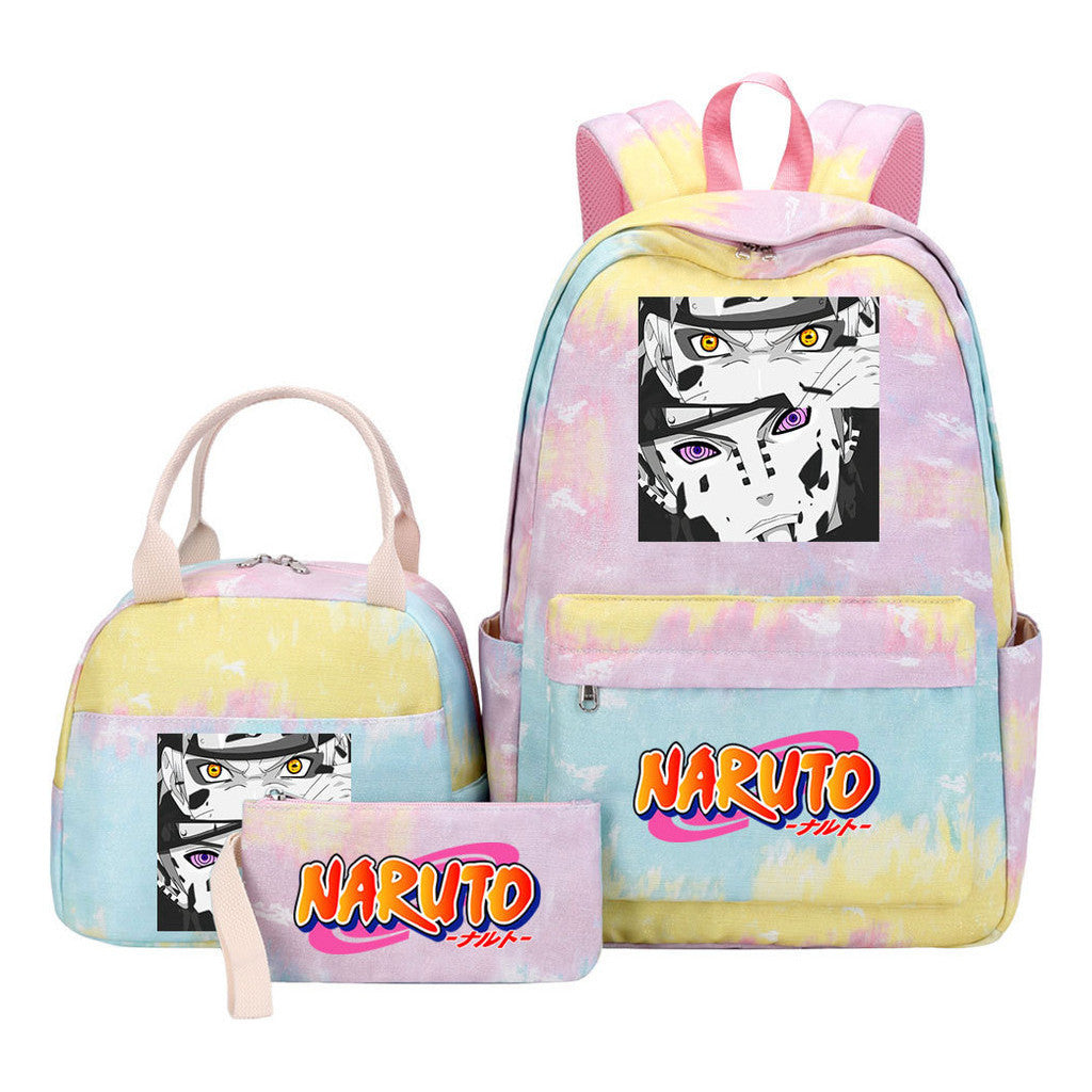 Naruto Student Girl Backpack Lunch Bag Three Piece Set Backpack Set