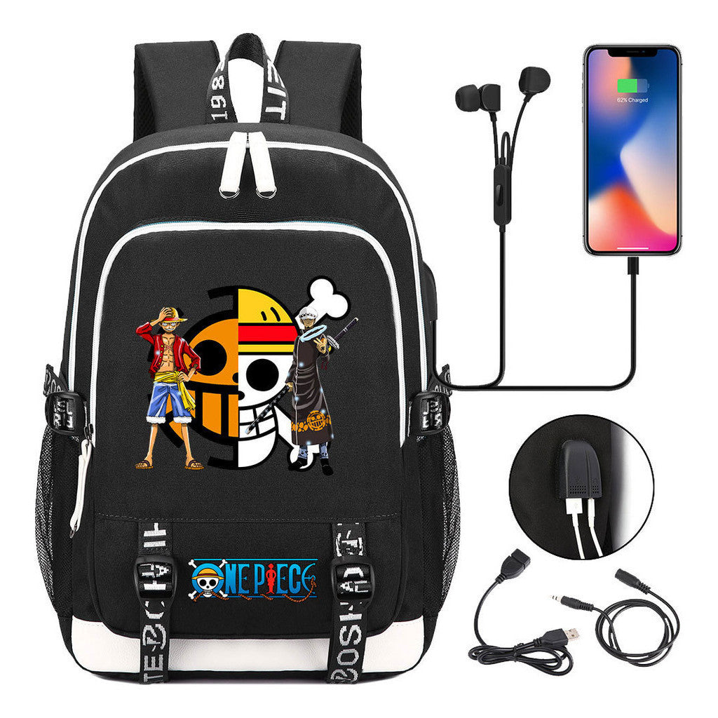 Anime Pirate Wang Lufei Youth Student School Bag Usb Men's And Women's Leisure Backpack
