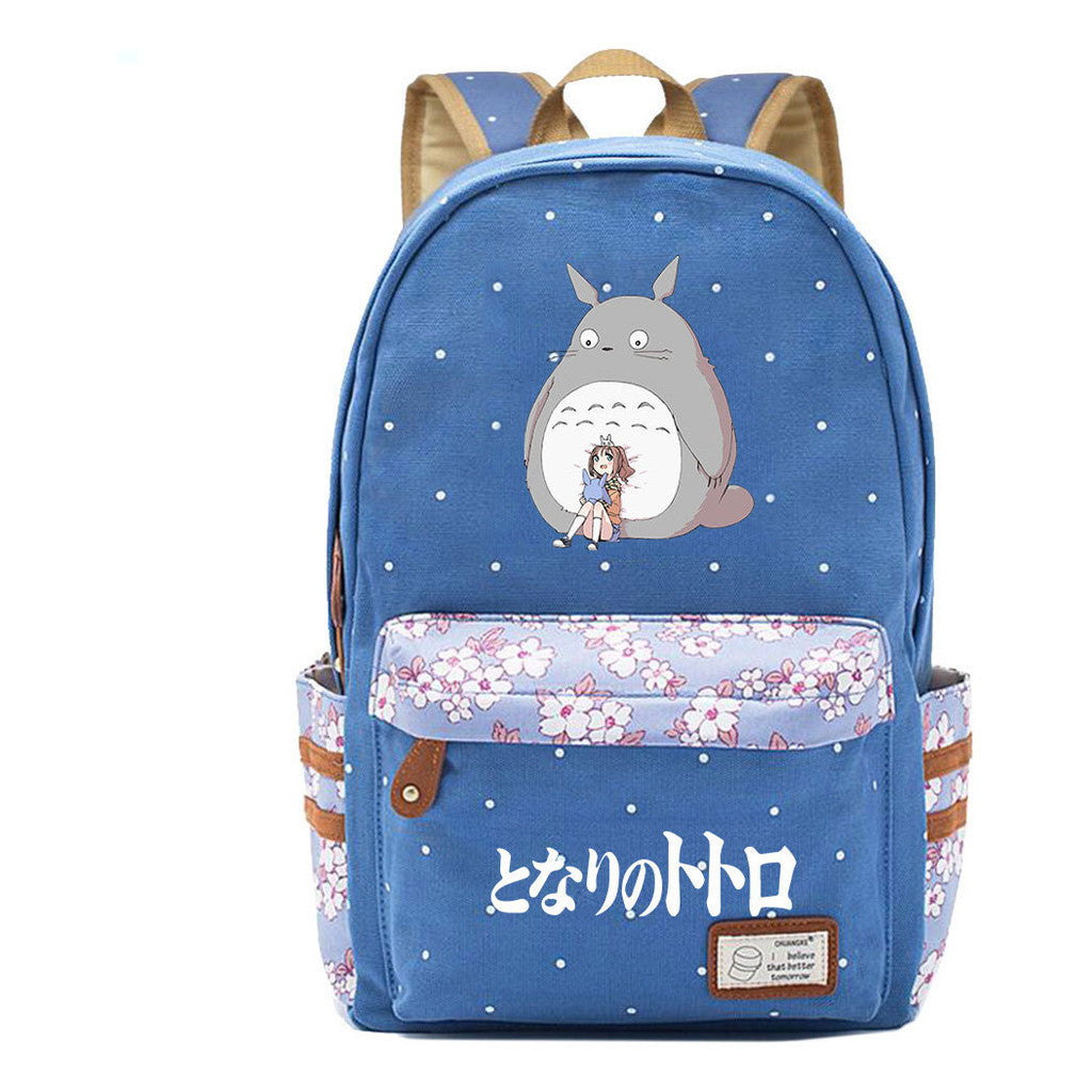 Printed Youth Student School Bag Fragmented Flower Leisure Backpack