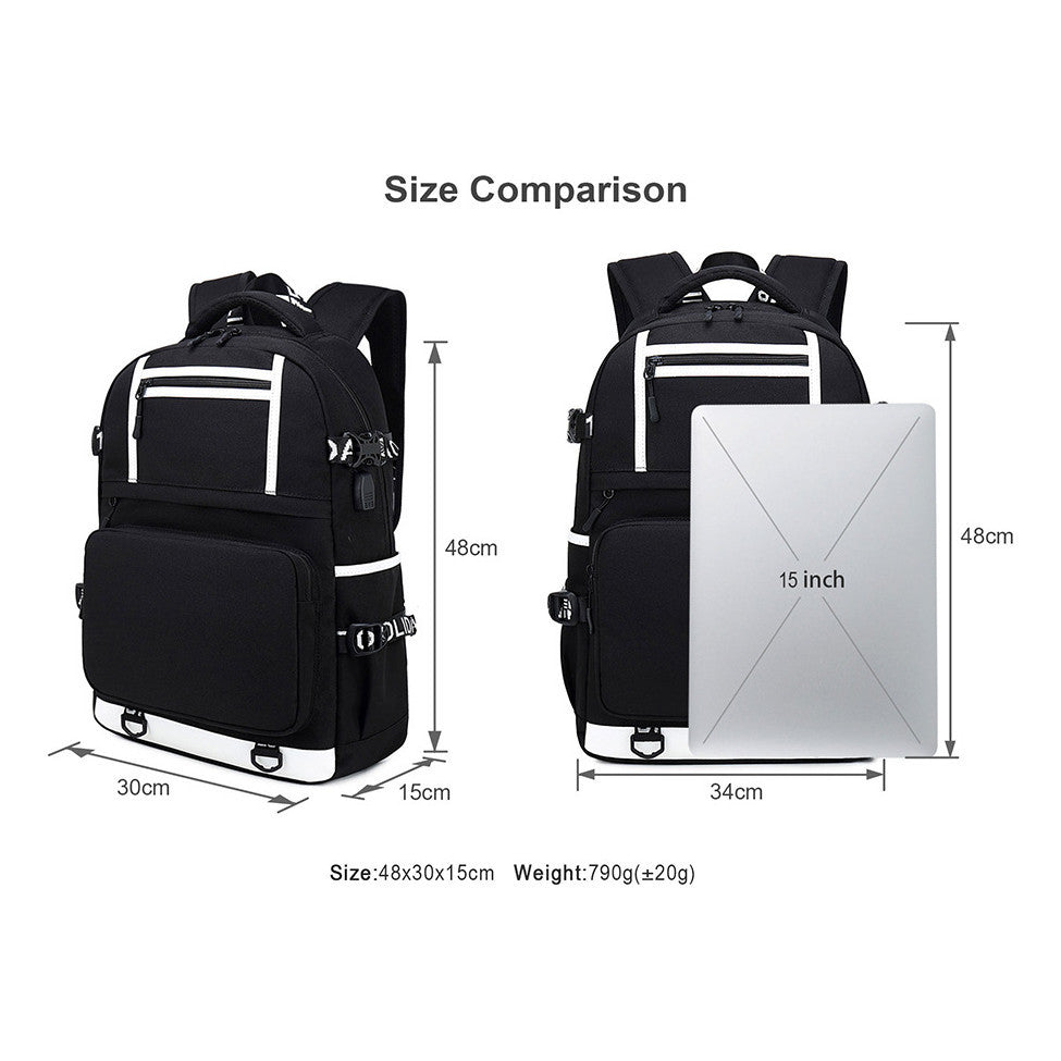 Usb Youth Student School Bag Men's And Women's Backpack Leisure Travel Bag