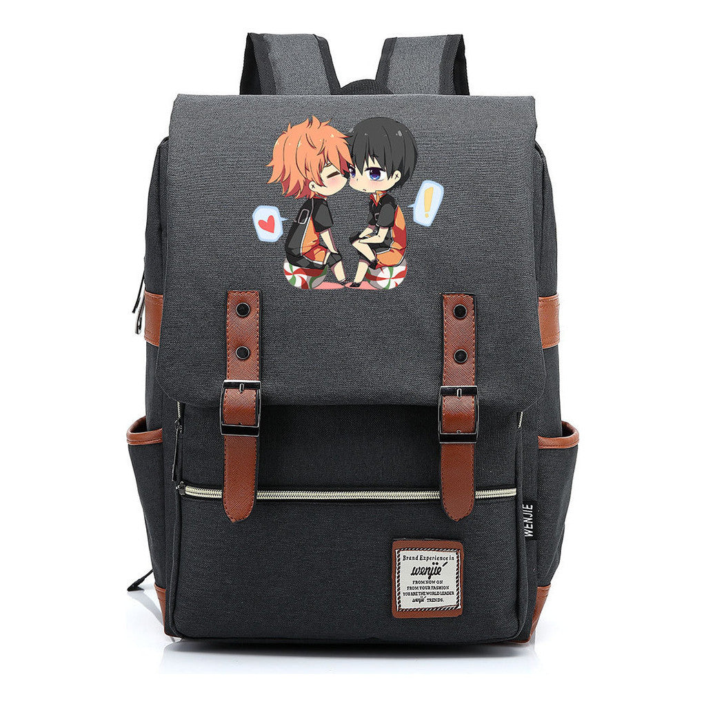 Volleyball Youth Printed Student School Bag Casual Belt Buckle Classic Backpack