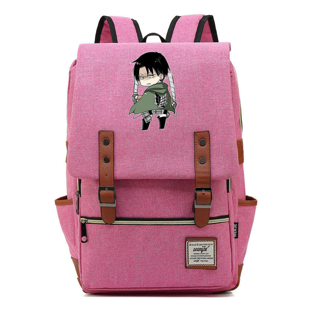 The Giant Of Manga Attack Printed Teenage Student Backpack For Men And Women With Casual Belt Buckle Classic Backpack 43*29*13.5cm