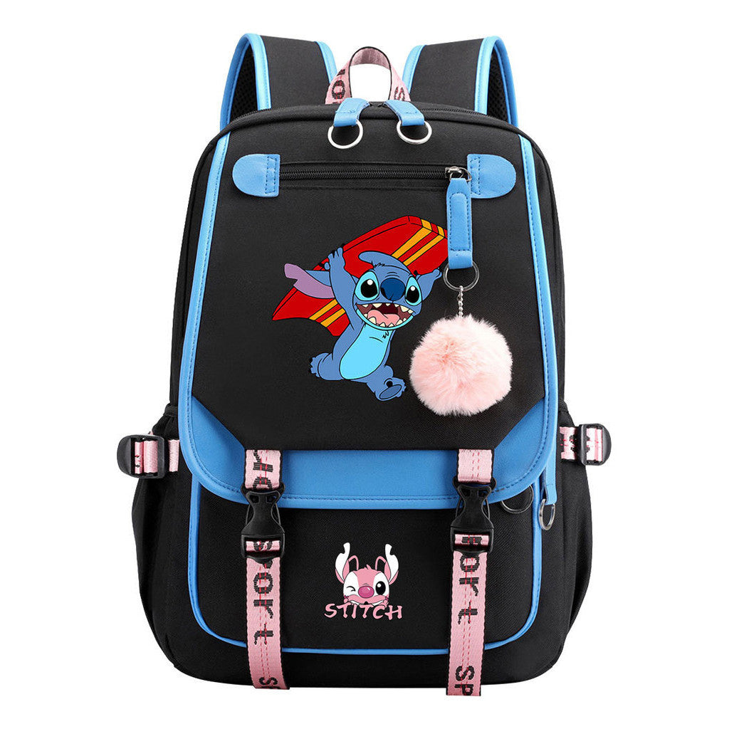 Usb Student Backpack Men's And Women's Casual Woven Strap Flip Backpack
