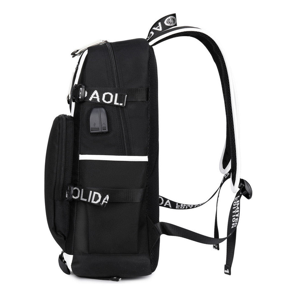 Printed Usb Youth Student Backpack Leisure Large Capacity Travel Backpack