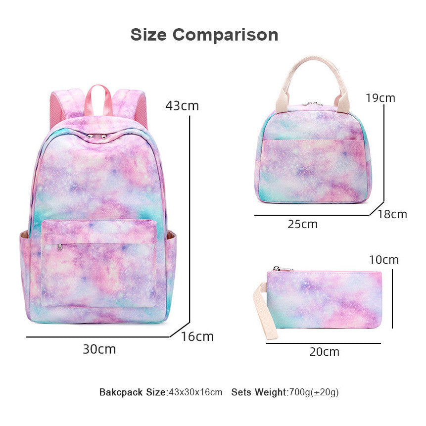 Super Mario Youth Student Girls School Bag Lunch Bag Three Piece Backpack Set