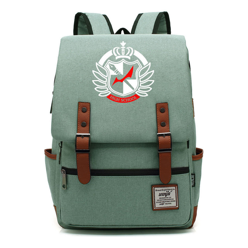 Printed Teenage Student Backpack For Men And Women With Casual Belt Buckle Classic Backpack
