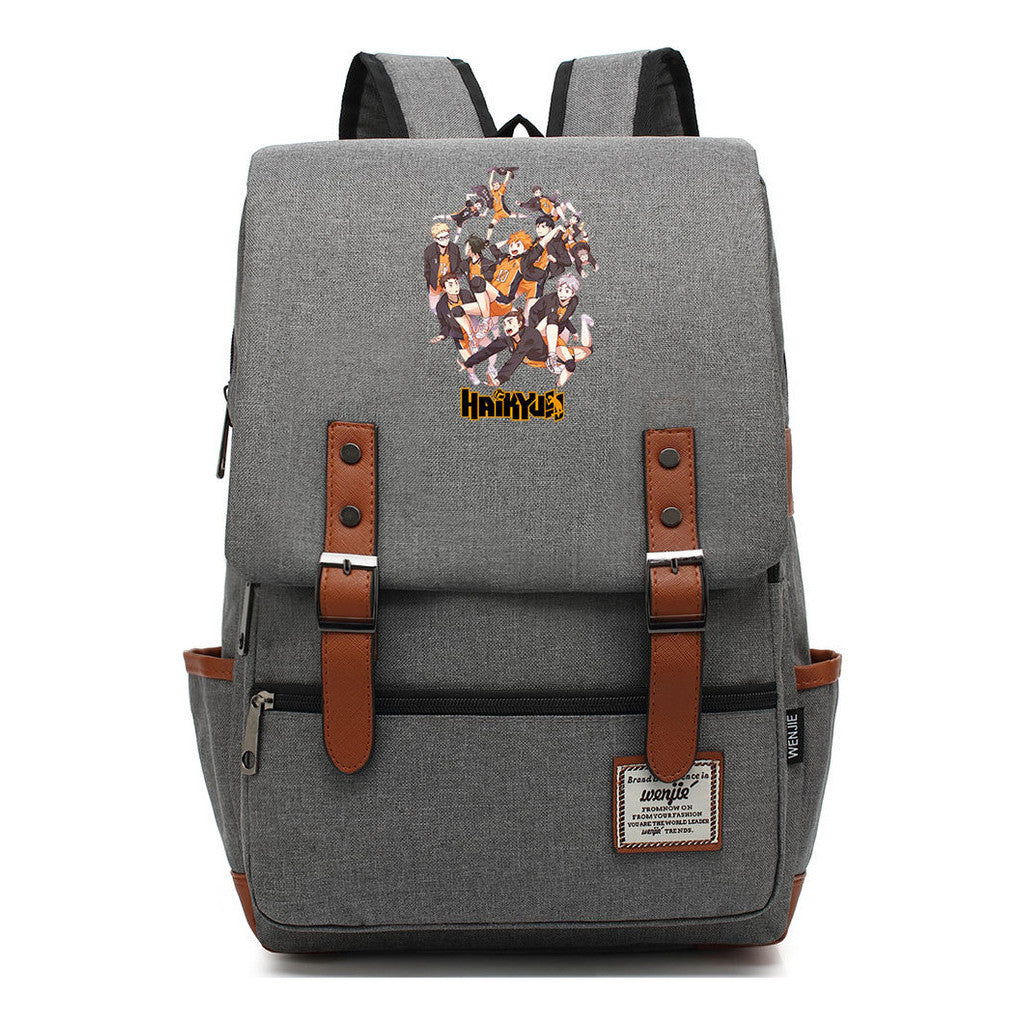 Volleyball Youth Printed Student School Bag Casual Belt Buckle Classic Backpack