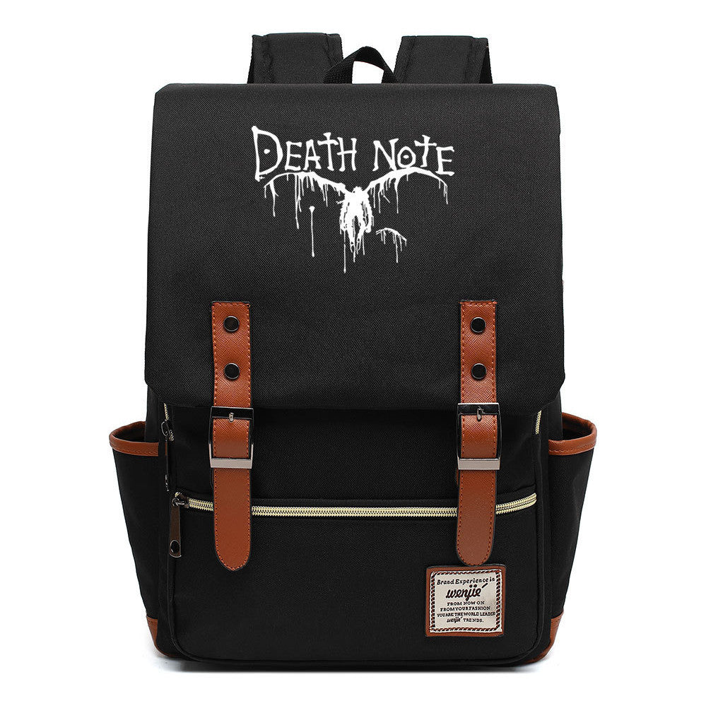 Manga Death Note Youth Student School Bag Men's And Women's Leisure Belt Buckle Backpack