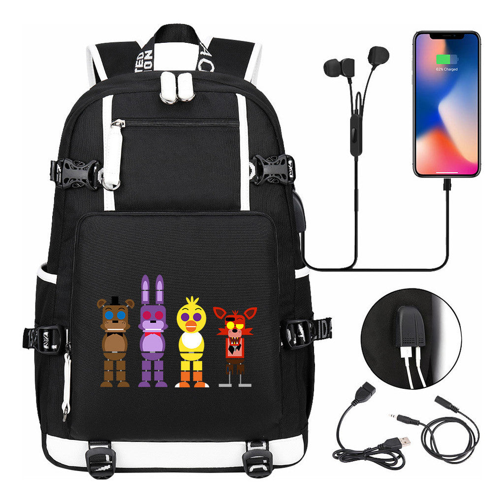 Toy Bear Game Usb Large Capacity Youth Student School Bag Leisure Travel Backpack