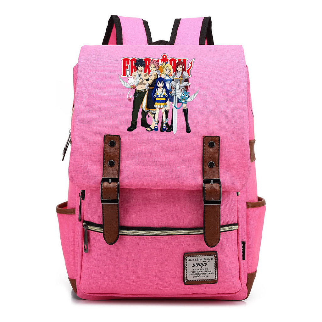 Printed Student Backpack With Casual Belt Buckle, Classic Backpack