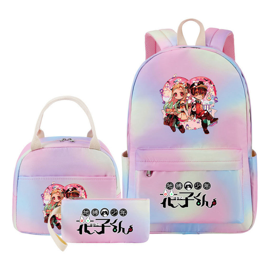 Student Girl Backpack Lunch Bag Three Piece Set Backpack Set