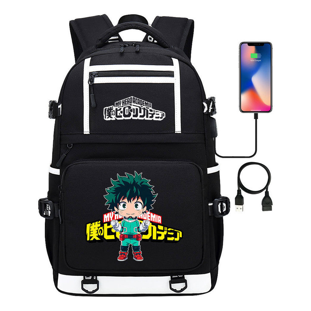 My Heroes Academy Usb Youth Student Backpack Men's And Women's Backpack Leisure Travel Backpack