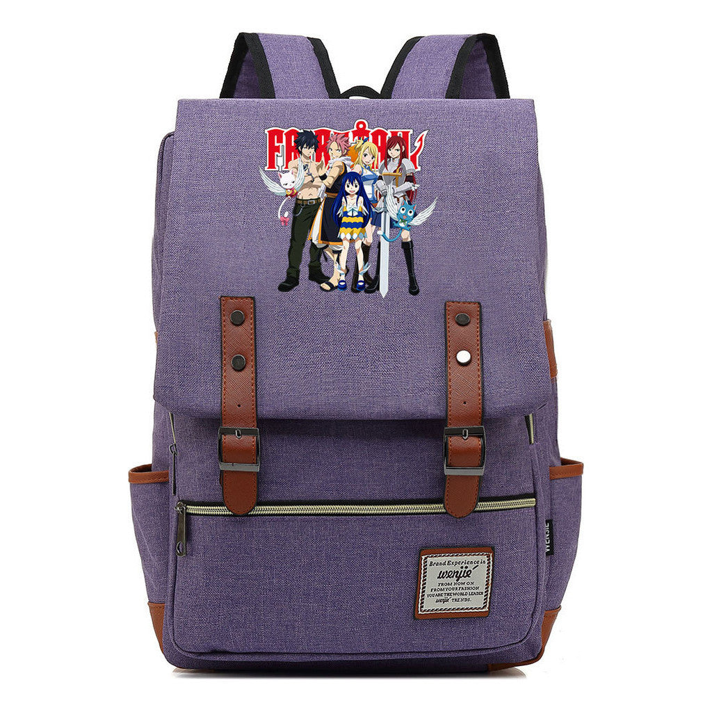 Printed Student Backpack With Casual Belt Buckle, Classic Backpack