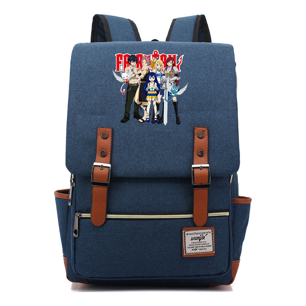 Printed Student Backpack With Casual Belt Buckle, Classic Backpack