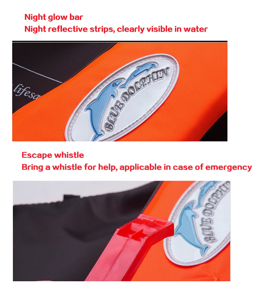Life Jacket Adjustable Survival Suit Polyester With Whistle