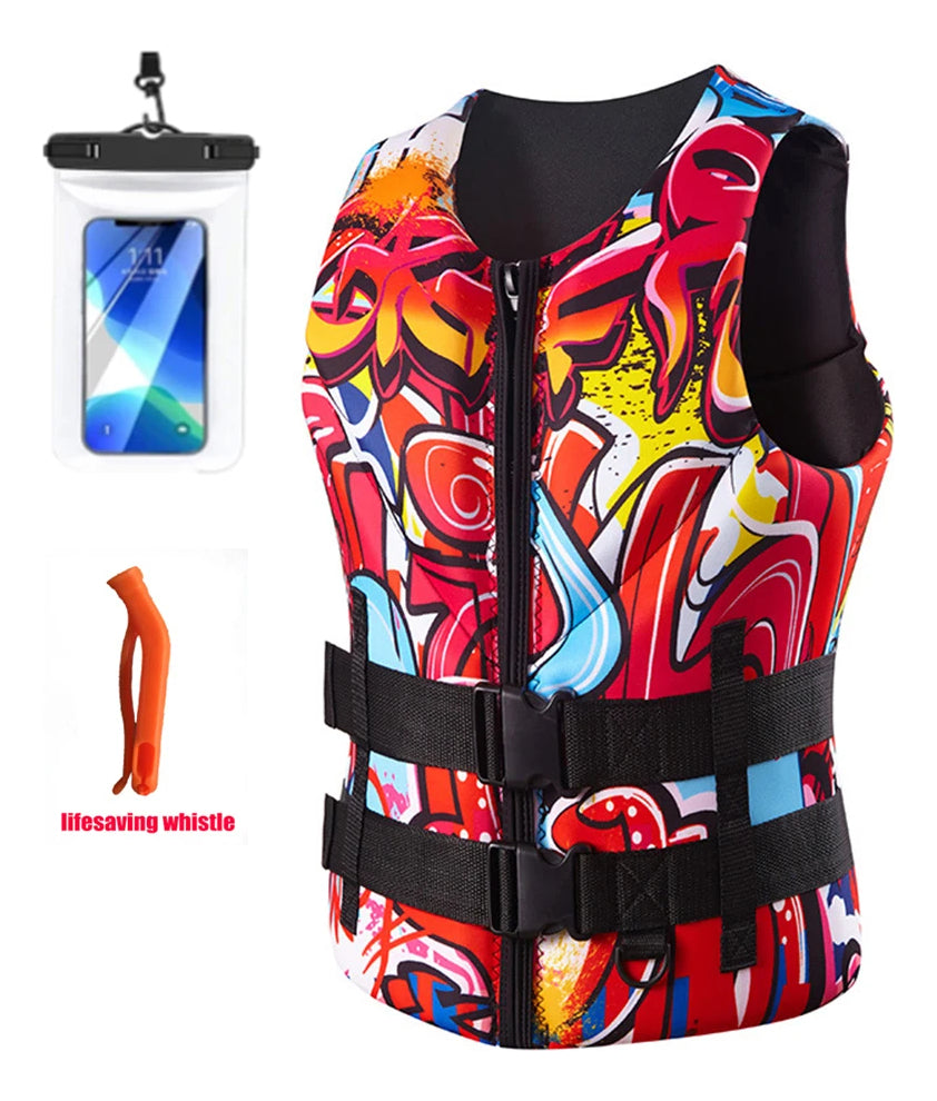adult Life Jacket Neoprene Buoyancy Vest Anti-collision