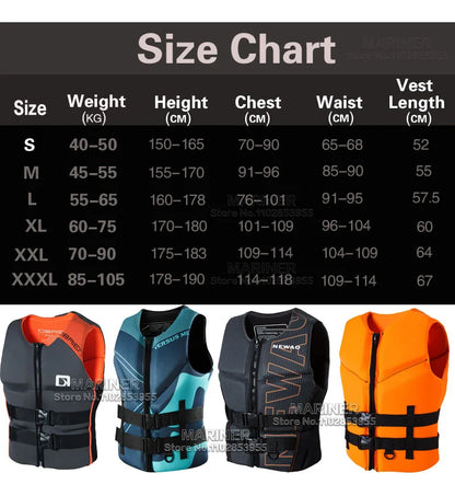 adult Life Jacket Neoprene Men's Life Vest Water Sports