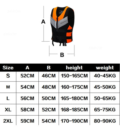 adult Life Jacket Water Flotation Vest Kayak Buoyancy Aid