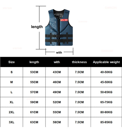 adult Super Buoyant Neoprene Life Jacket Water Sports