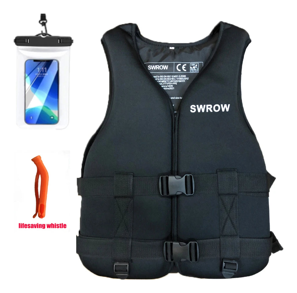 adult Life Jacket Neoprene Buoyancy Vest Portable