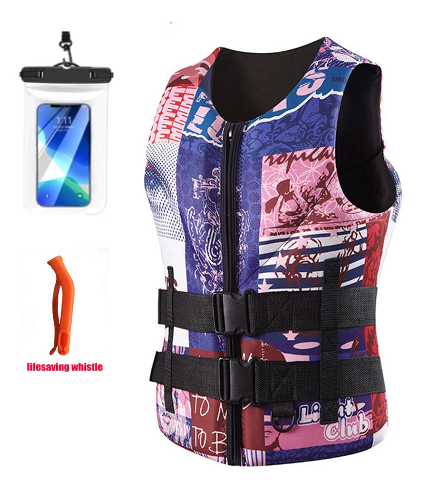 adult Life Jacket Neoprene Buoyancy Vest Anti-collision