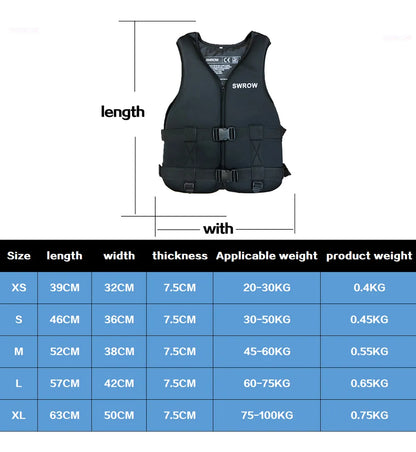 portable Adult Children Life Jacket Neoprene Life Jacket