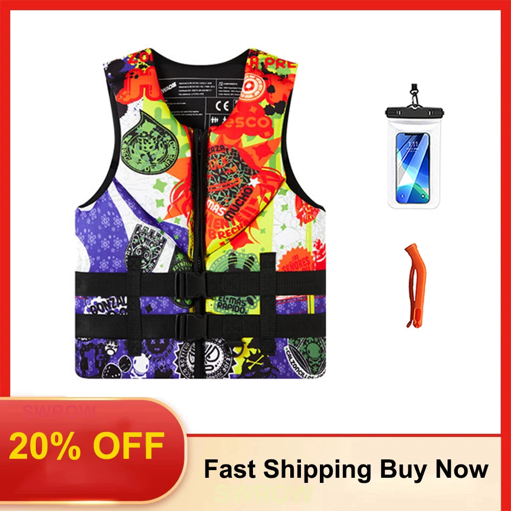 Adult Life Jacket Super Buoyant Surfing Vest Water Life Jack