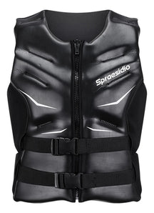 high Buoyancy Black Water Sports Leather Life Vest