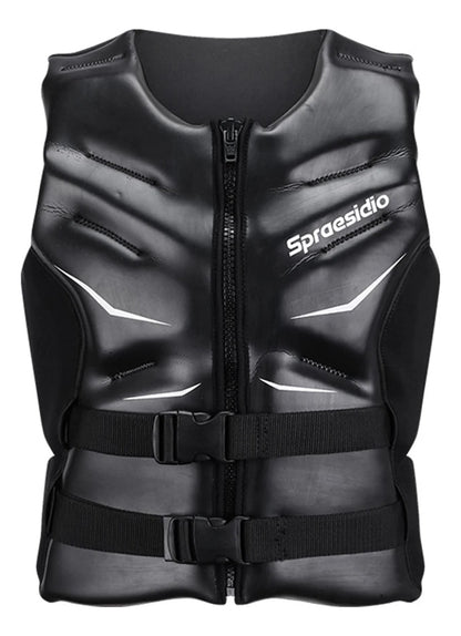 high Buoyancy Black Water Sports Leather Life Vest