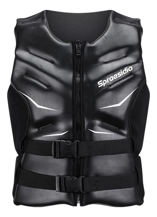 high Buoyancy Black Water Sports Leather Life Vest