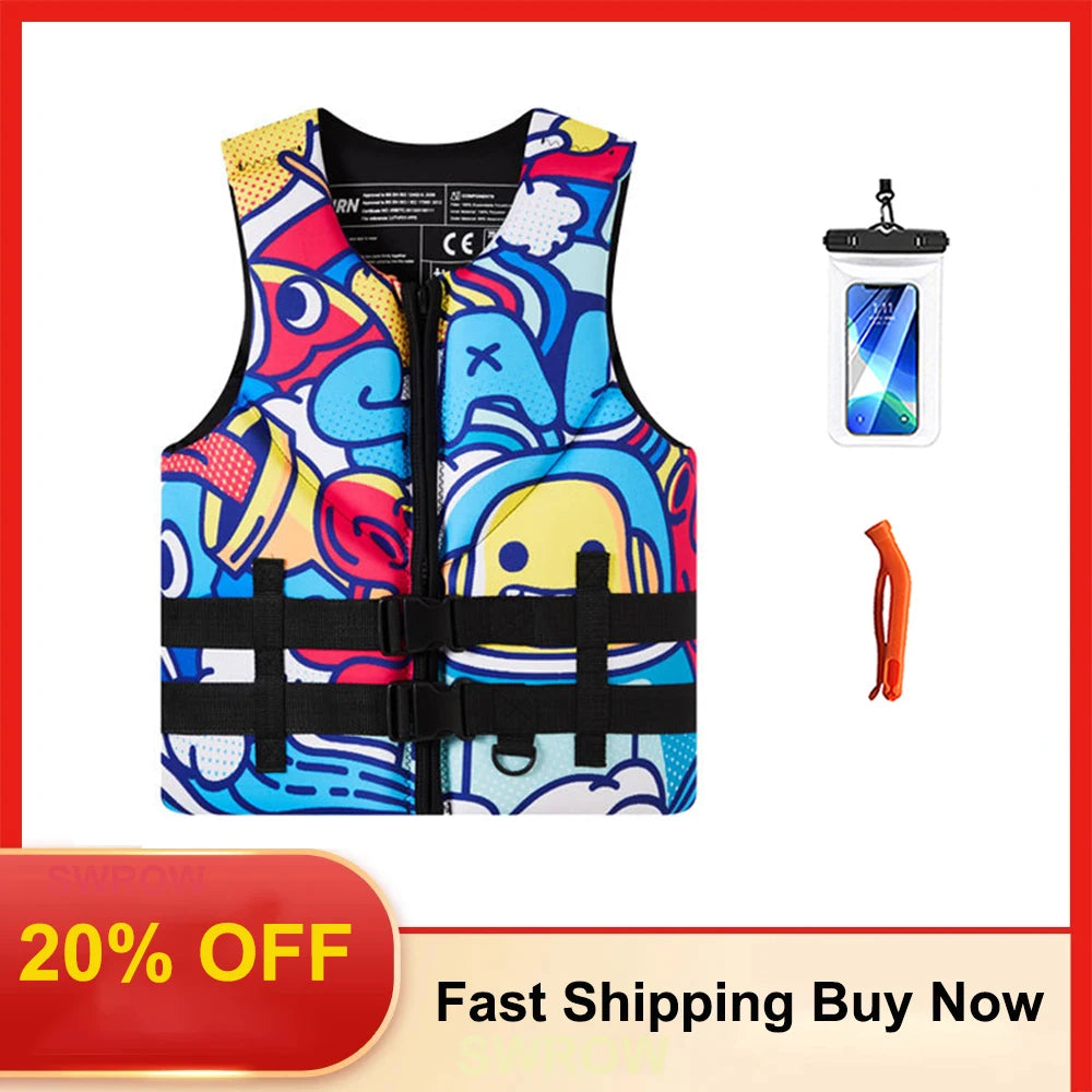 Adult Life Jacket Super Buoyant Surfing Vest Water Life Jack