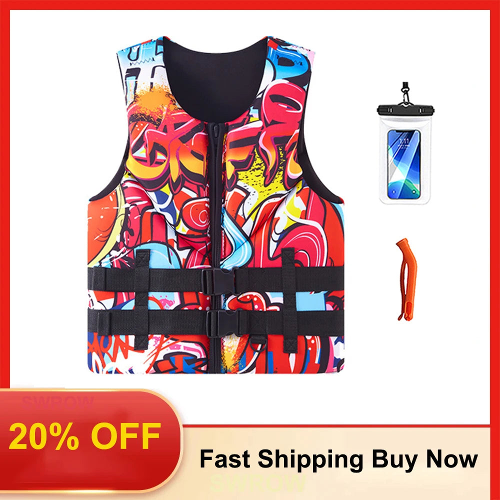 Adult Life Jacket Super Buoyant Surfing Vest Water Life Jack