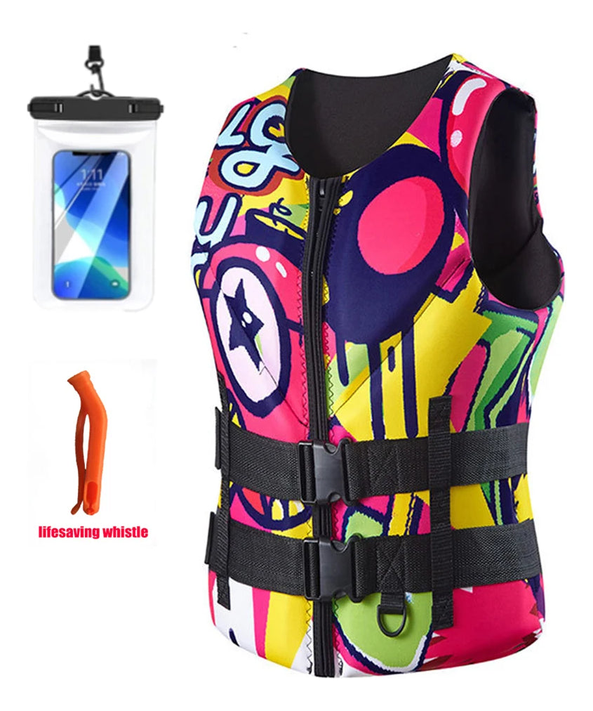 adult Life Jacket Neoprene Buoyancy Vest Anti-collision