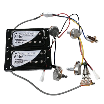 1 Set ProBucker Alnico Bridge&Neck Pickups with Pro Wiring Harness Pots&3 Way Switches for Electric guitar Chrome
