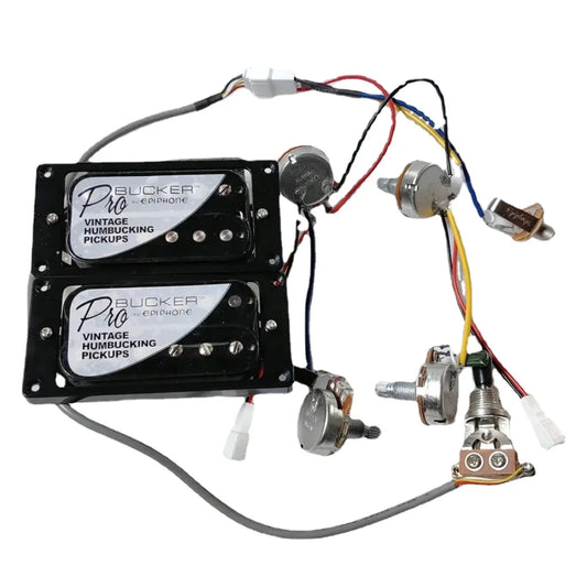1 Set ProBucker Alnico Bridge&Neck Pickups with Pro Wiring Harness Pots&3 Way Switches for Electric guitar Chrome