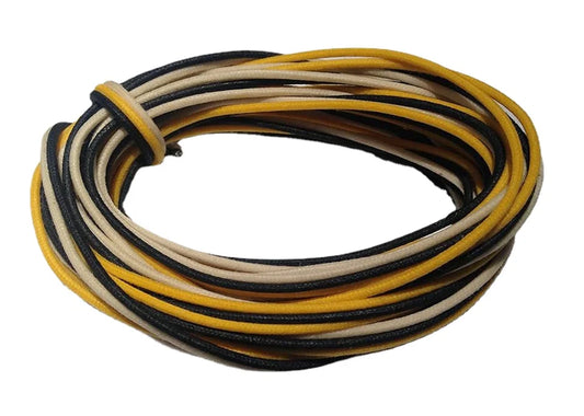 30 feet (10-white / 10-black / 10-yellow) Gavitt fabric pre-dyed 7-strand push back 22-watt retro style guitar cord
