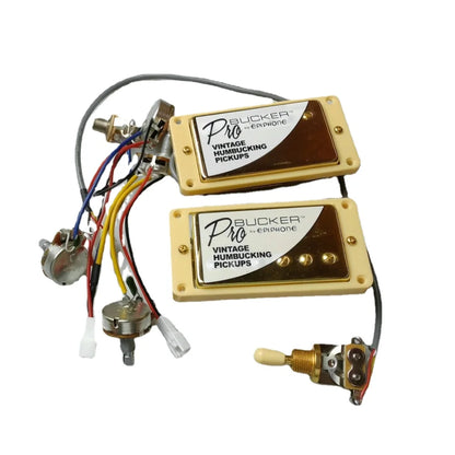 1 Set ProBucker Alnico Bridge&Neck Pickups with Pro Wiring Harness Pots&3 Way Switches for Electric guitar Chrome