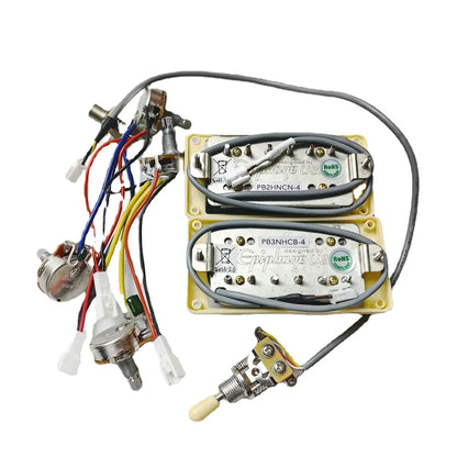 1 Set ProBucker Alnico Bridge&Neck Pickups with Pro Wiring Harness Pots&3 Way Switches for Electric guitar Chrome