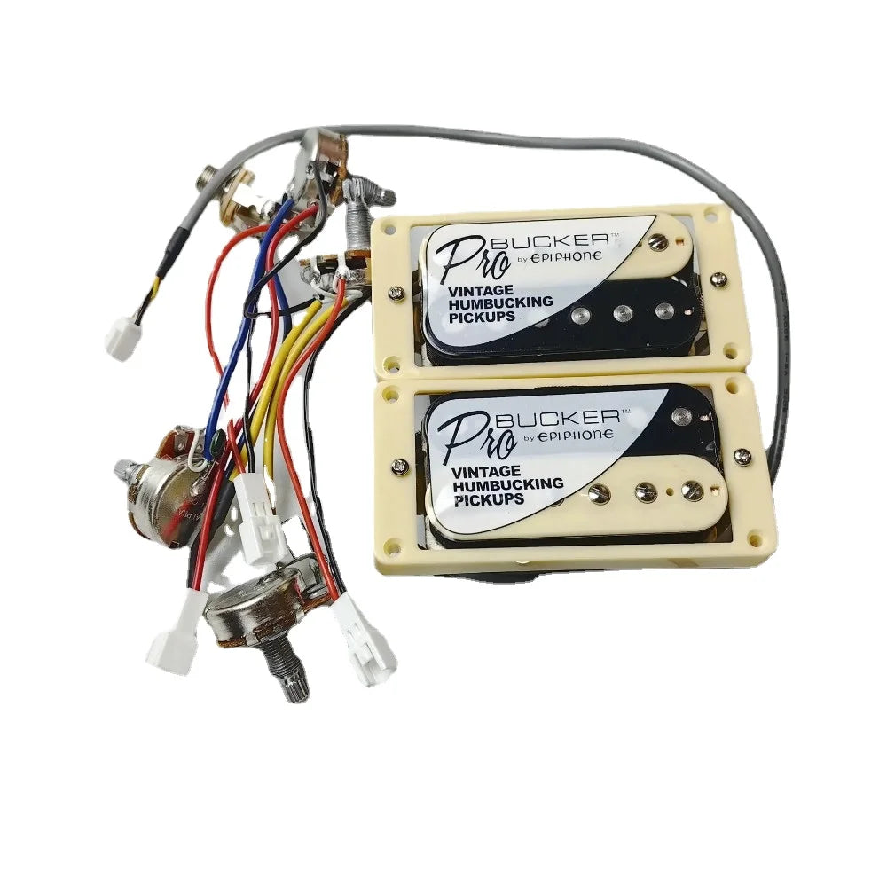 1 Set ProBucker Alnico Bridge&Neck Pickups with Pro Wiring Harness Pots&3 Way Switches for Electric guitar Chrome