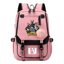 My Heroes Academy Usb Youth Student Backpack For Boys And Girls, Casual Woven Strap Flip Back Backpack