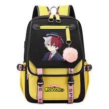 My Heroes Academy Usb Student Backpack, Casual Woven Strap Flip Back Backpack