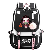 Cartoon Fashion Usb Youth Student Backpack Boy's And Girl's Leisure Ribbon Flip Backpack