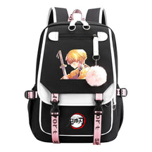 Cartoon Fashion Usb Youth Student Backpack Boy's And Girl's Leisure Ribbon Flip Backpack