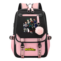 Comics My Heroes Academy Usb Youth Student Backpack Men's And Women's Leisure Ribbon Flip Backpack