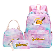 Egg Green Manga Student Girls School Bag Lunch Bag Three Piece Set Backpack Set