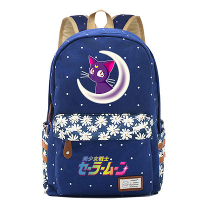 Beautiful Girl Warrior Student Backpack, Floral Casual Backpack