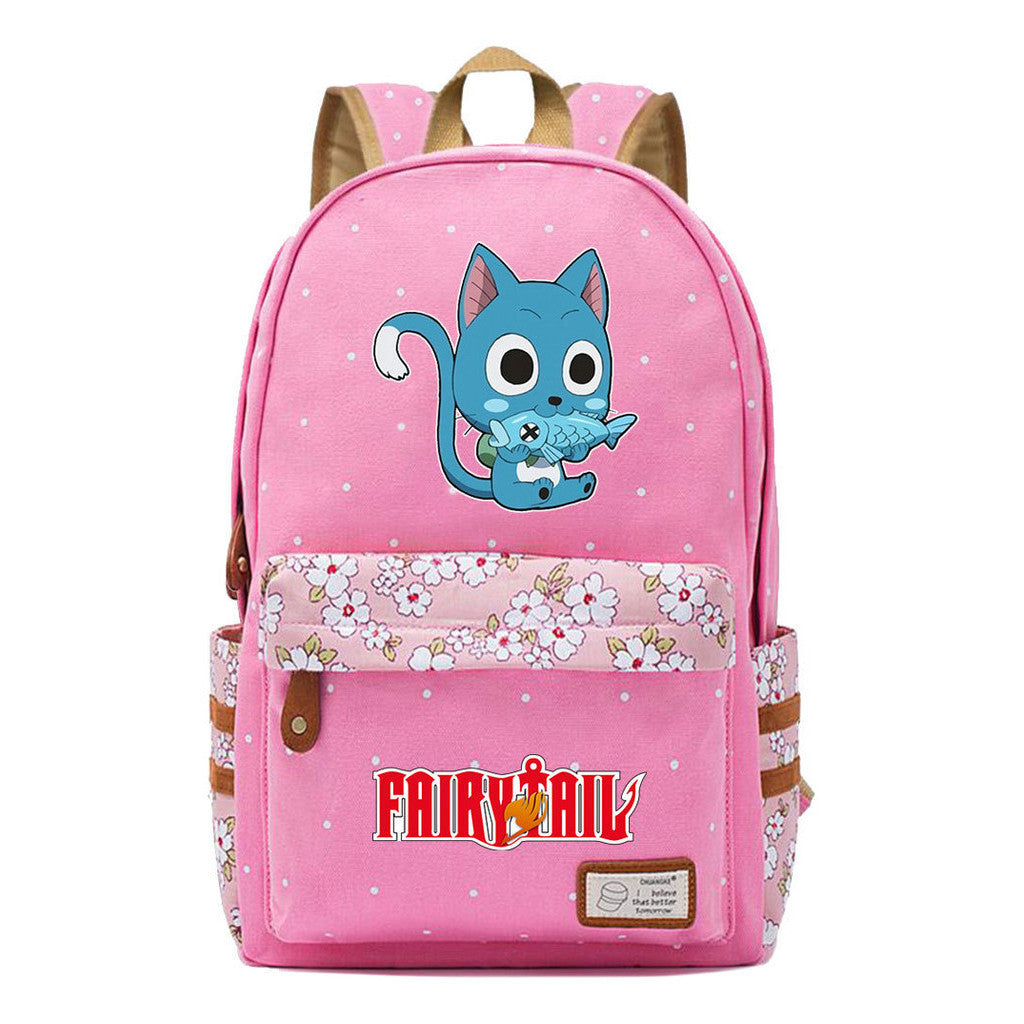 Teenage Student Backpacks, Floral Canvas, Girl Shoulders